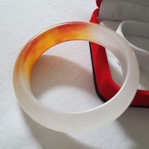 NATURAL JADE Flower Moon BANGLE